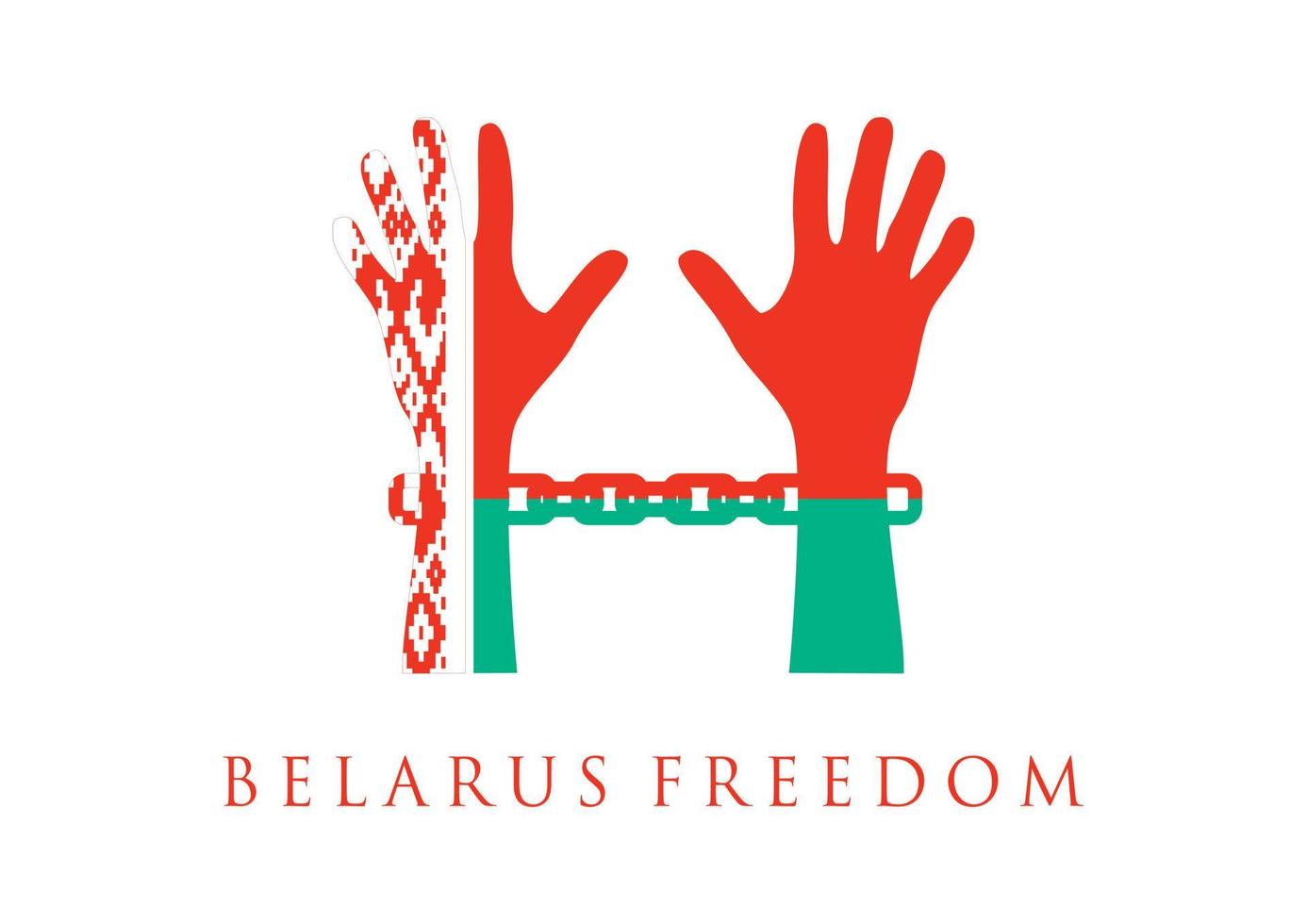 ilustración de diseño de libertad de bielorrusia. libertad del bielorruso. ilustración vectorial para carteles banners.diseño para la humanidad, la paz, las donaciones, la caridad y la lucha contra la guerra vector