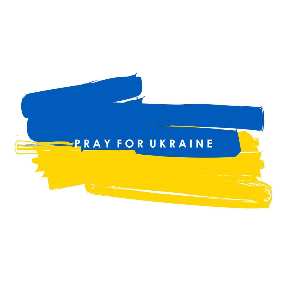 Pray for peace in Ukraine Vector flat illustration on white background. stop war in Ukraine. Pray For Ukraine peace.