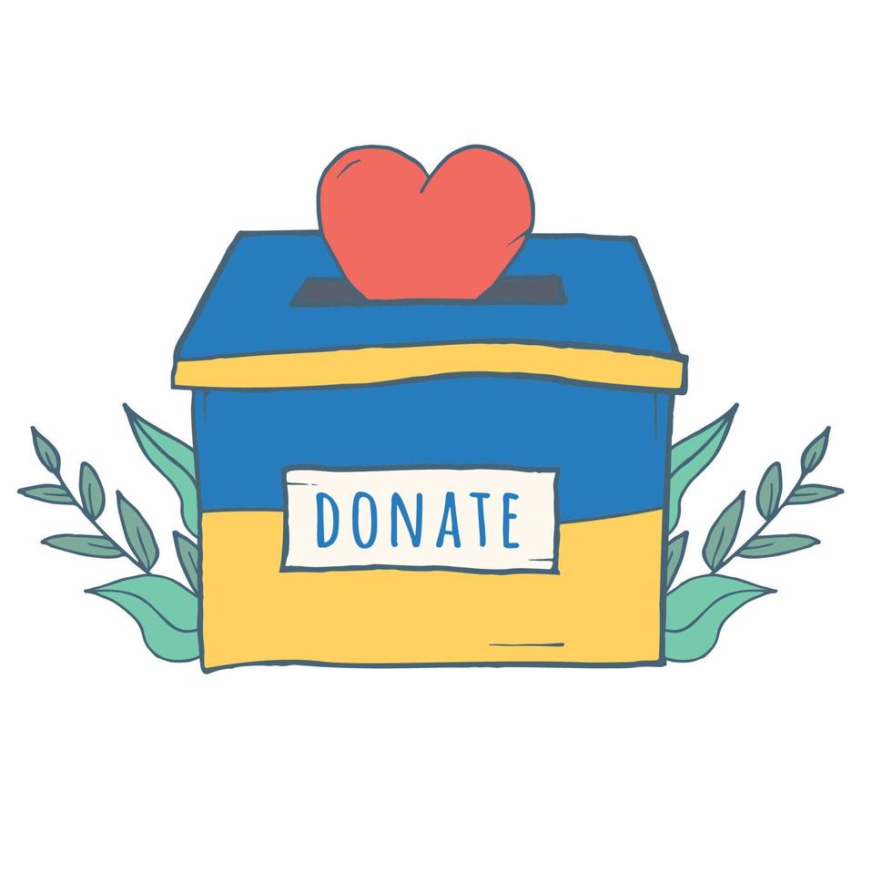 ilustración de caja de donación vector