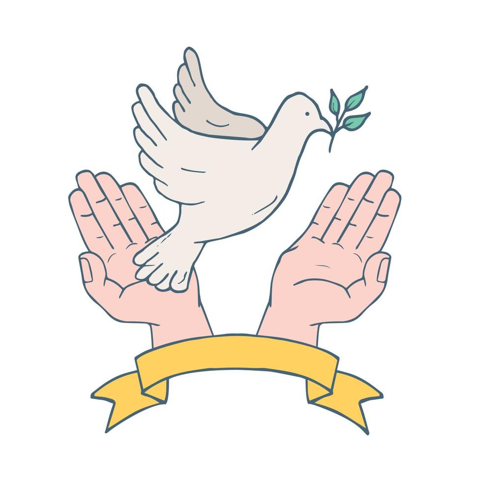 paloma, paz, ilustración vector