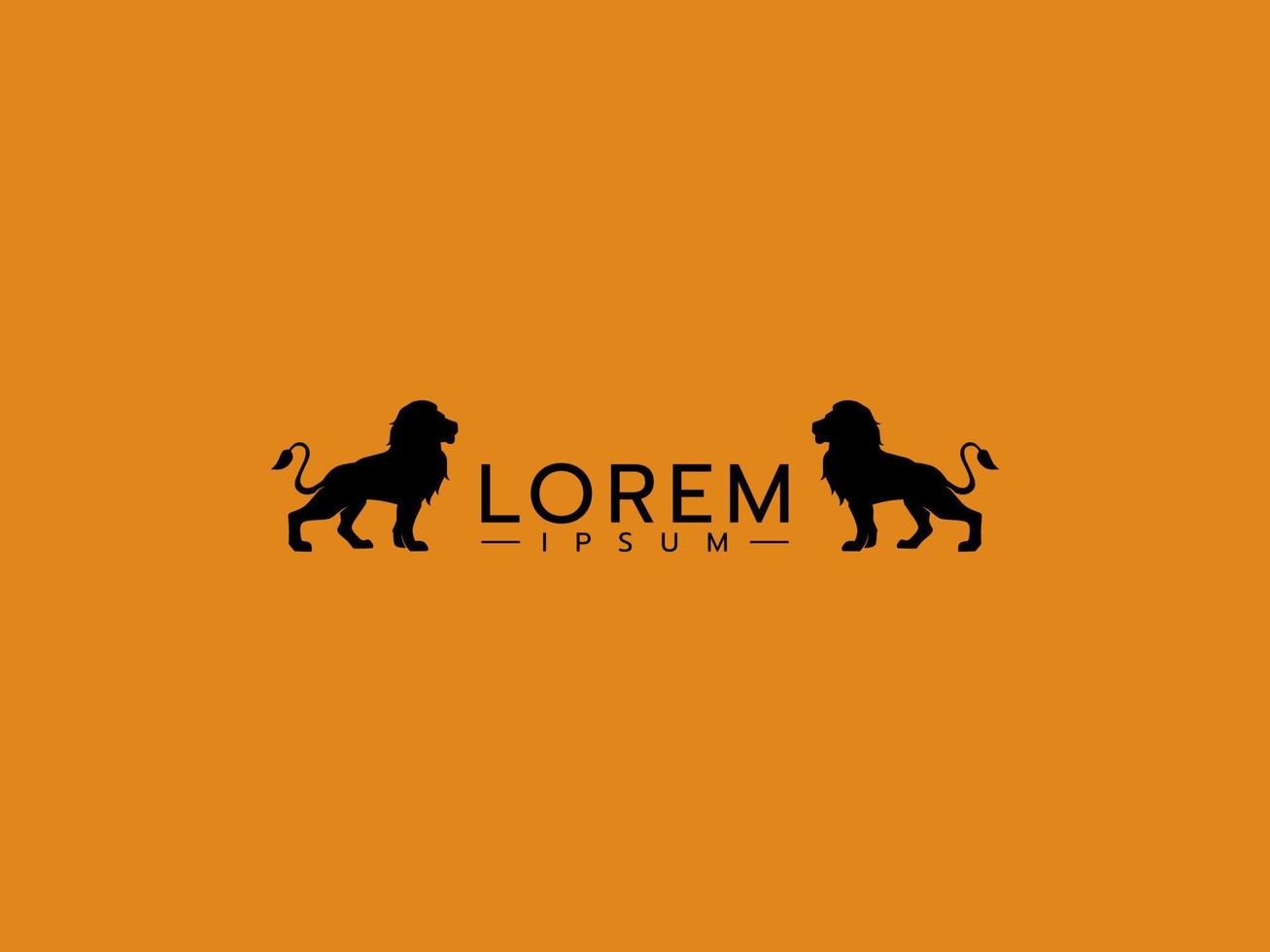 simple lion animal logo vector