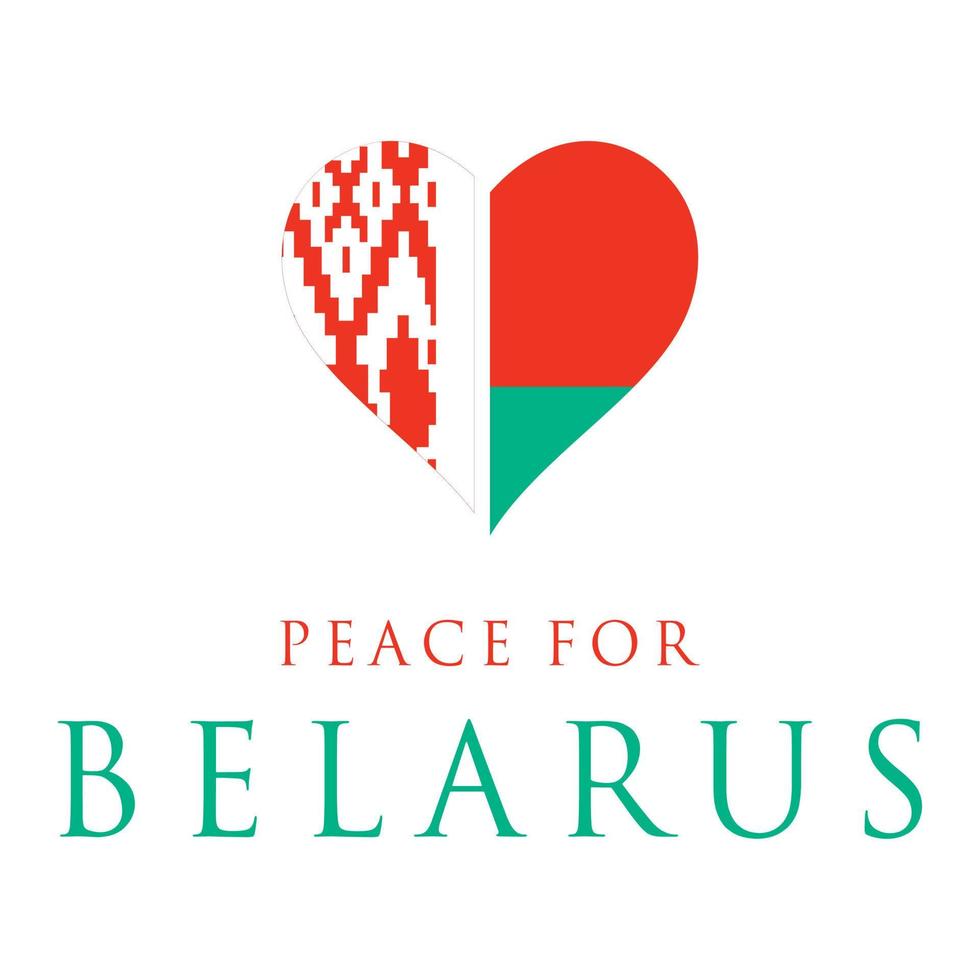 Peace for Belarus design illustration. Freedom of the Belarusian. Vector illustration for posters banners. Design for humanity, peace, donations, charity and anti-war