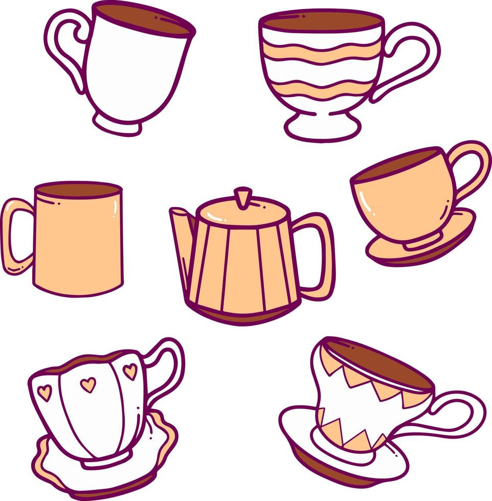 Coffee Cup Doodle Pack vector