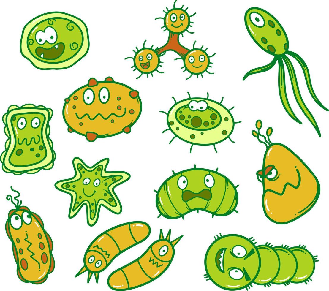 Cartoon Viruses Doodle Pack vector