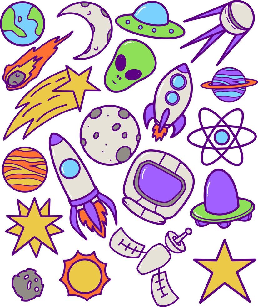 Space Element Doodle Illustration vector