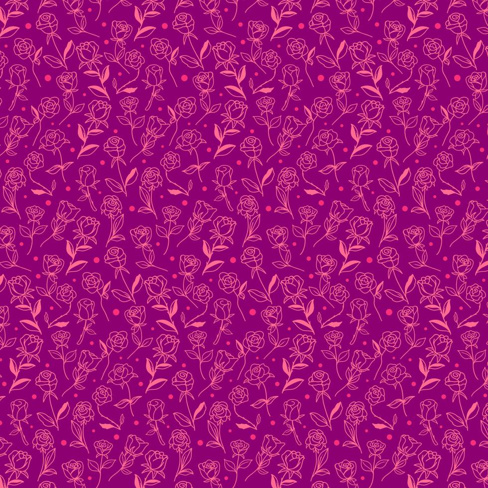 Rose Flowers Pattern Background vector