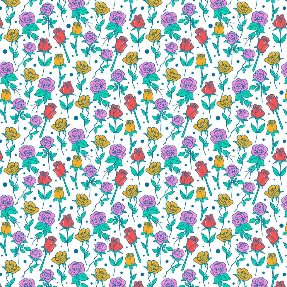 Rose Flowers Pattern Background vector