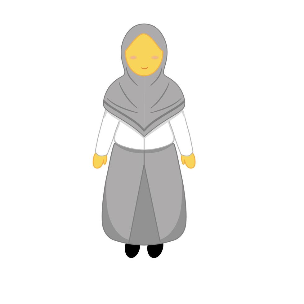 vector para el personaje de estudiante de secundaria de muslimah