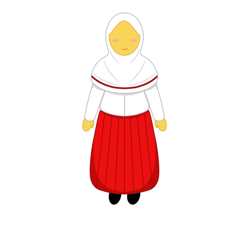 Vector for Muslimah elementary student character