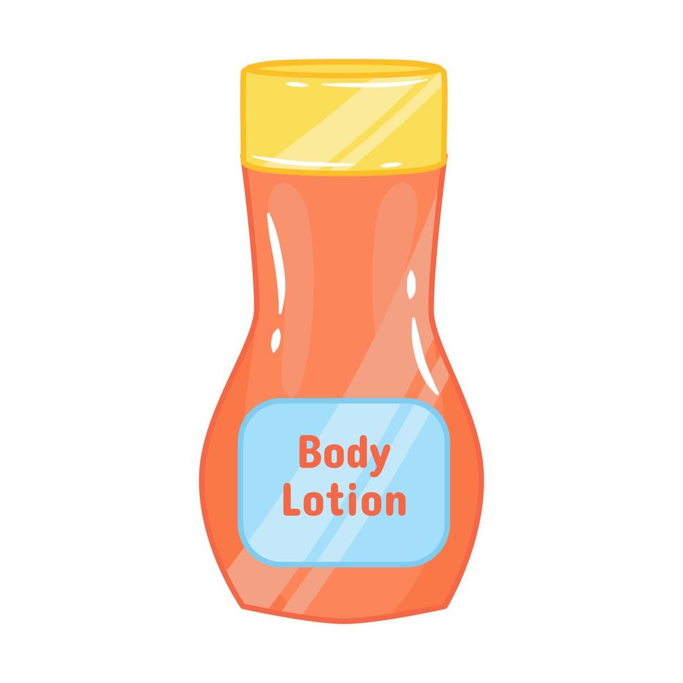 Summer theme skincare for body lotion bottle vector