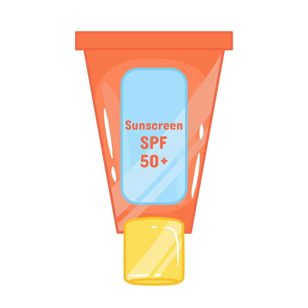 Summer theme skincare for sunscreen bottle vector