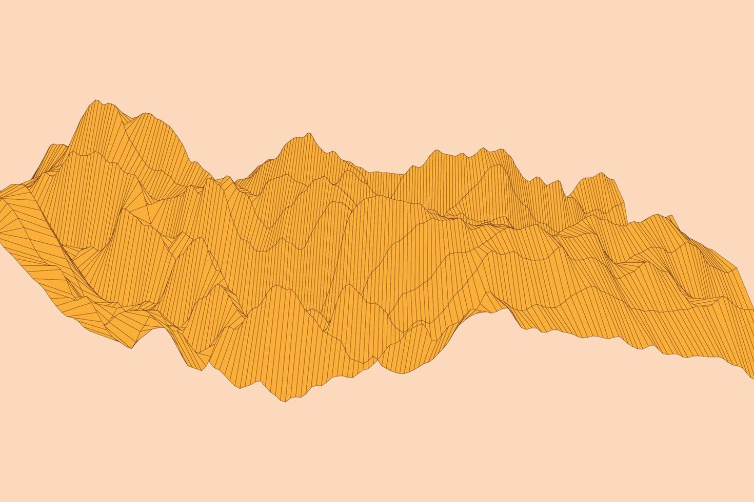 fondo digital de turbulencia de movimiento de cuadrícula amarilla en tecnología abstracta y estilo futurista vector