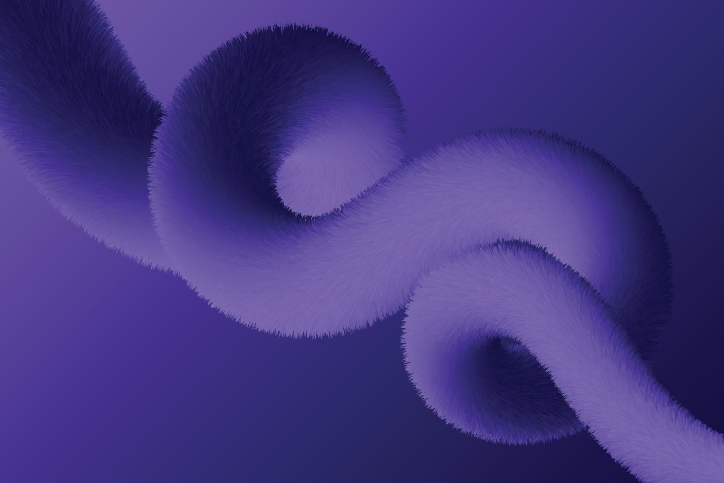 fondo de forma de degradado líquido peludo púrpura oscuro. ilustración de forma esponjosa retorcida de fluido dinámico vector