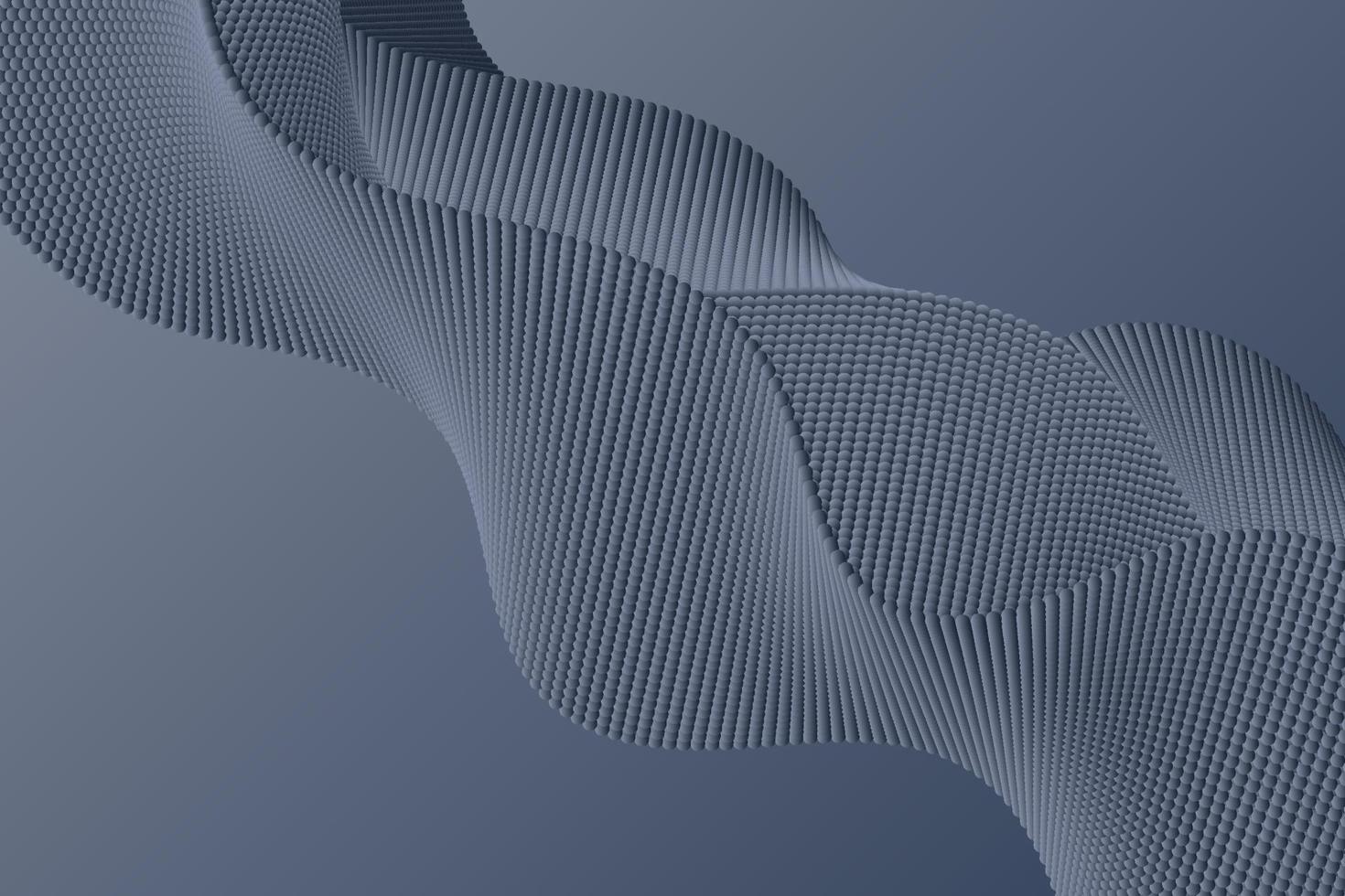 flujo de ondas punteadas de volumen gris en movimiento. fondo de vector 3d decorativo de partículas