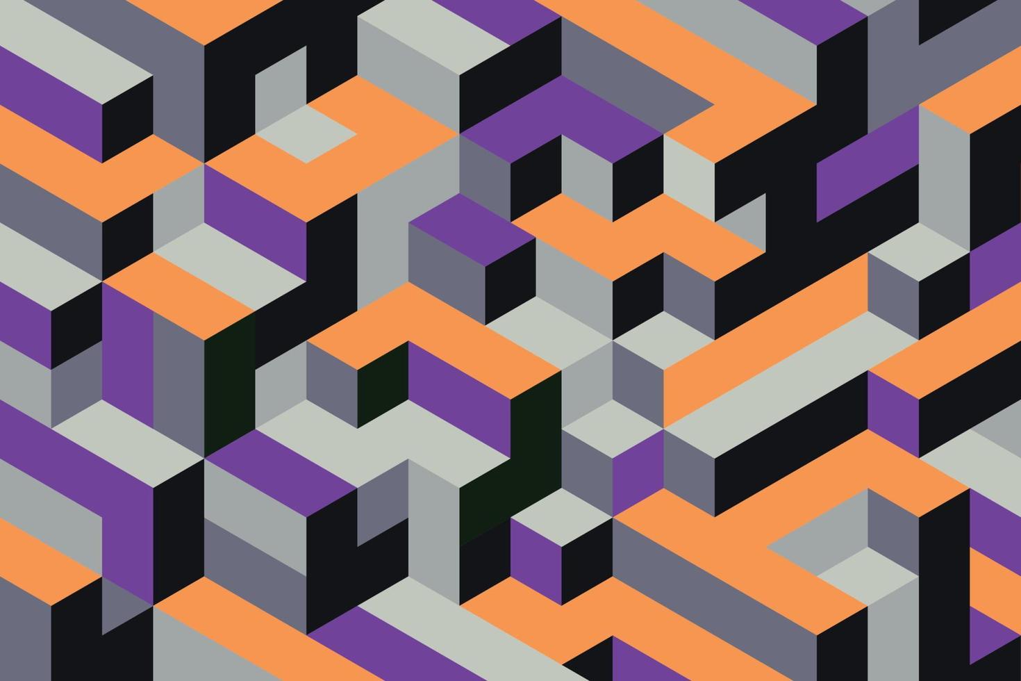 Flat isometric mosaic composition vector pattern design illustration