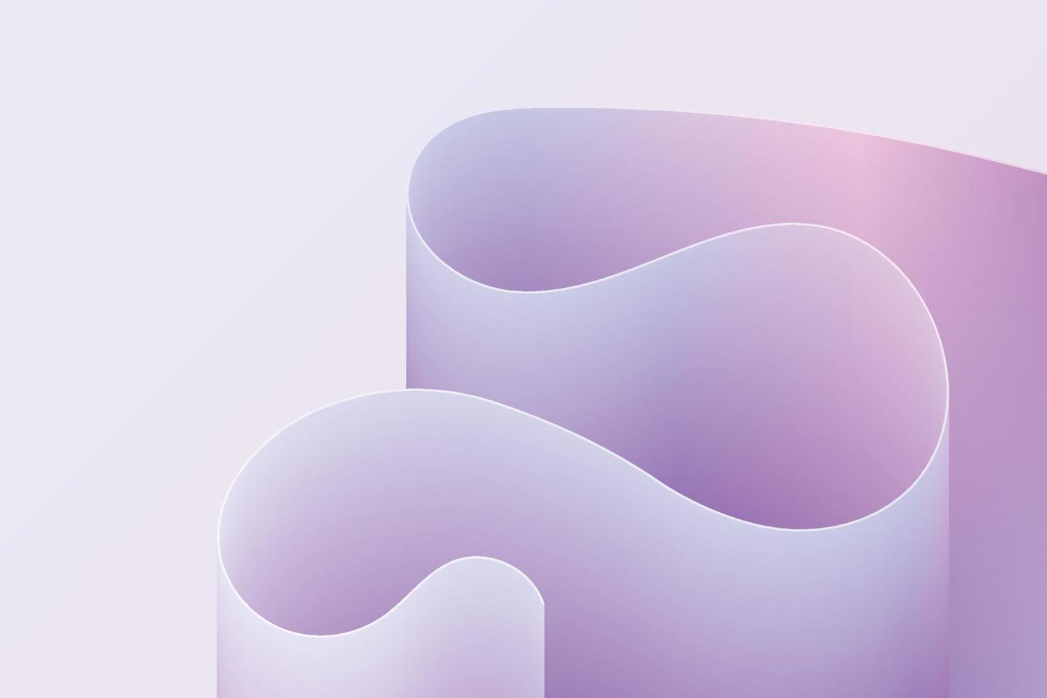 Violet twisted shape design element. Vector background of purple fluid gradient wavy form