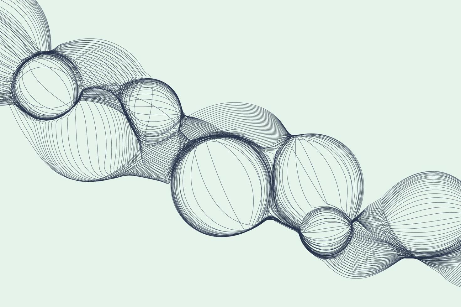 Technology and futuristic wallpaper. Dynamic bubble wireframe wave vector background