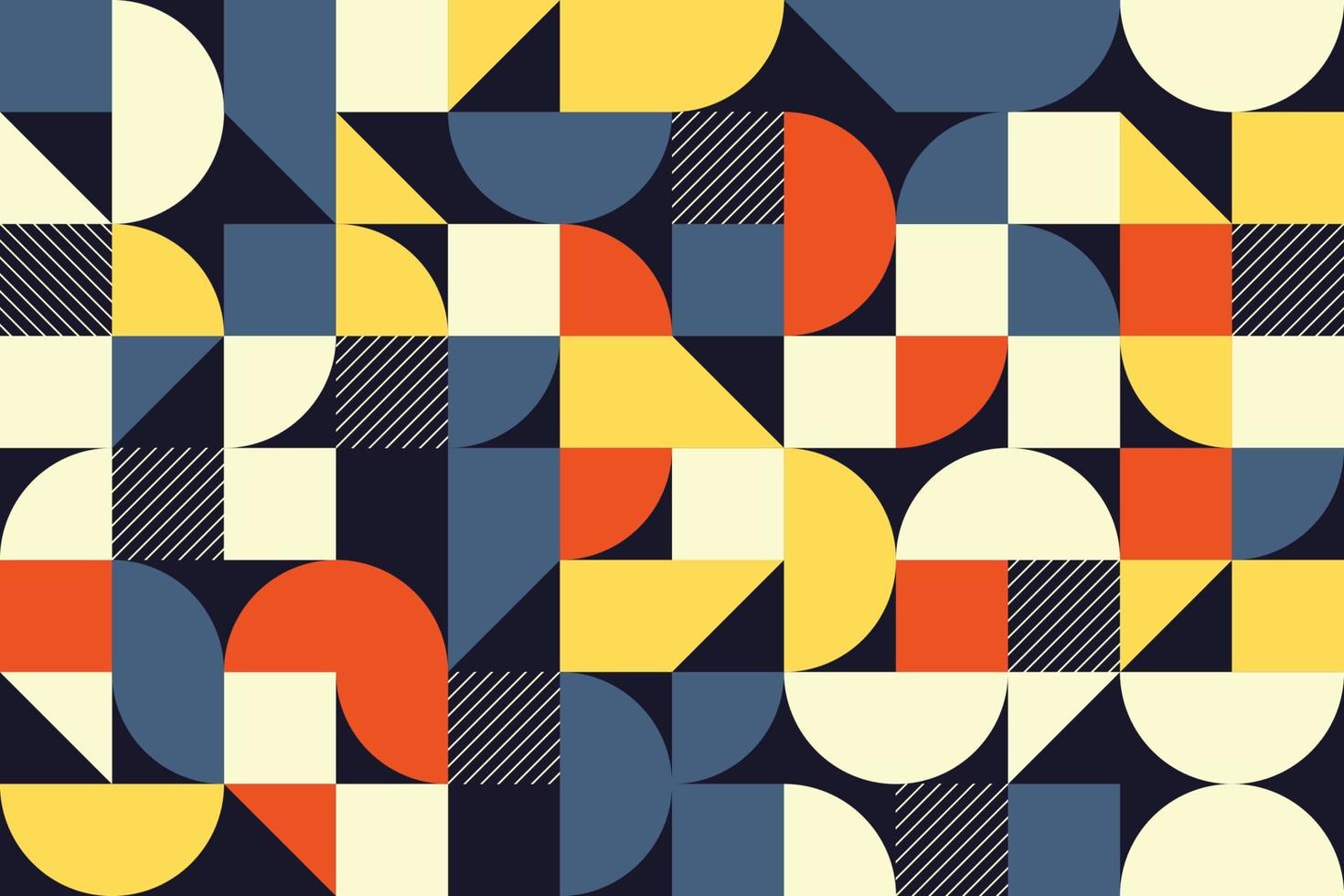 mosaico aleatorio abstracto formas geométricas vector patrón sin costuras. fondo de mosaico de geometría plana vintage