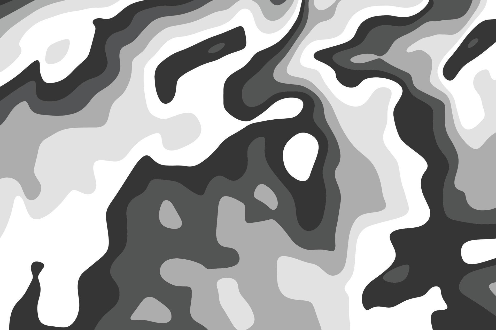 Abstract fluid vector background. Grey, black and white camo texture