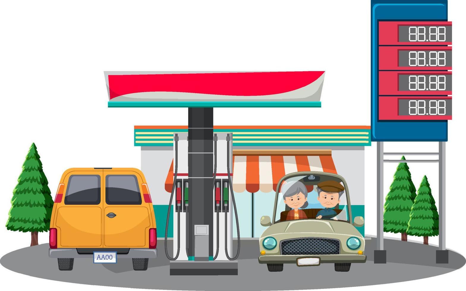 Gas station with petrol pump vector