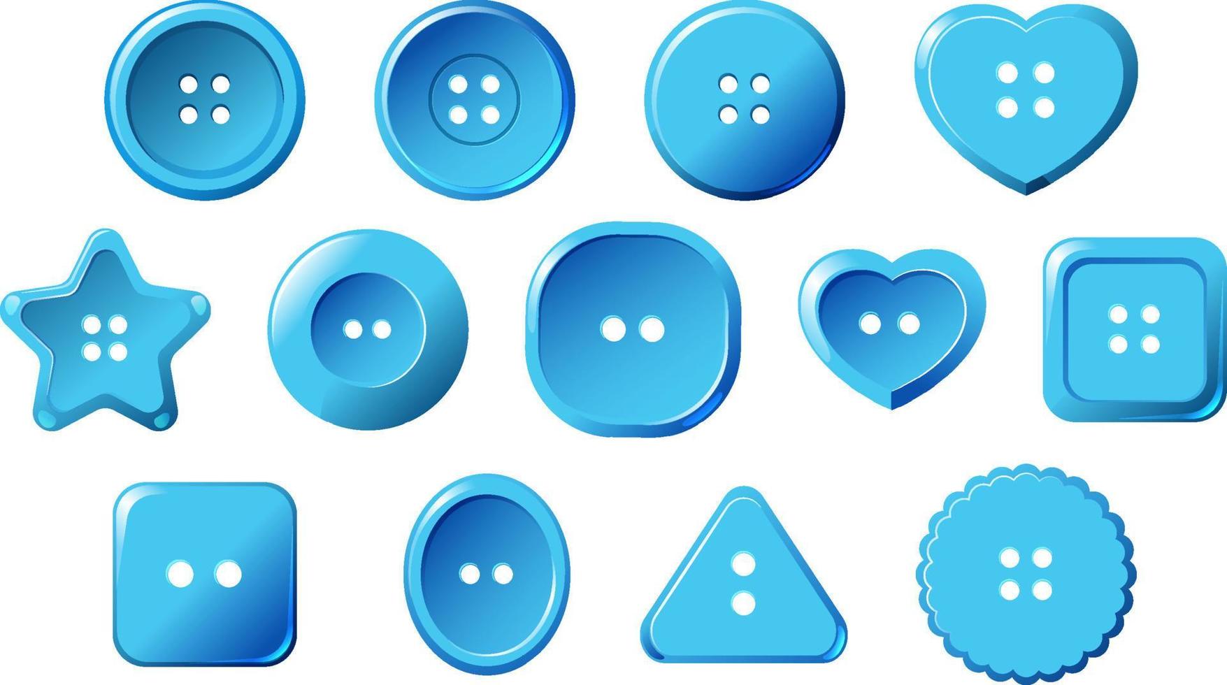 Set of button in different shapes vector