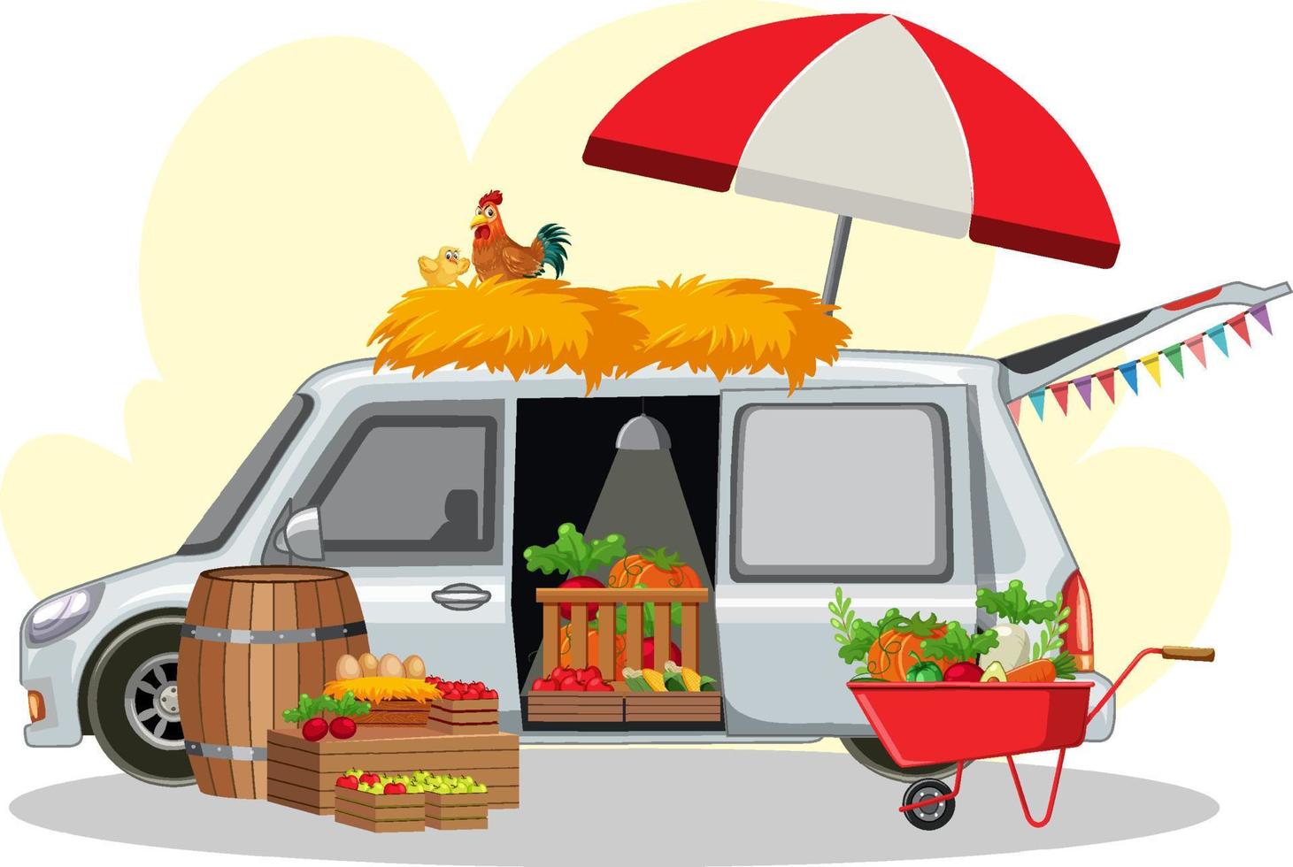 Flea market concept with a car boot sale vector