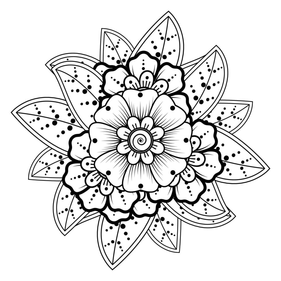 flores en blanco y negro. arte del doodle para colorear libro vector