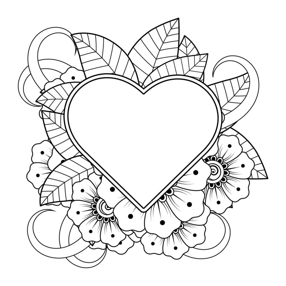 Flowers in black and white. Doodle art for coloring book vector