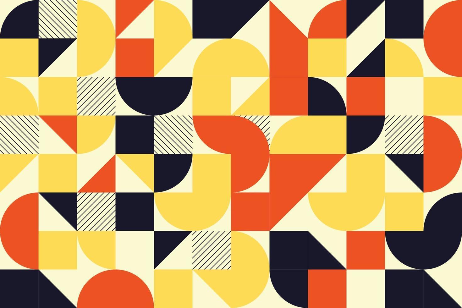 Flat retro geometric seamless pattern design vector