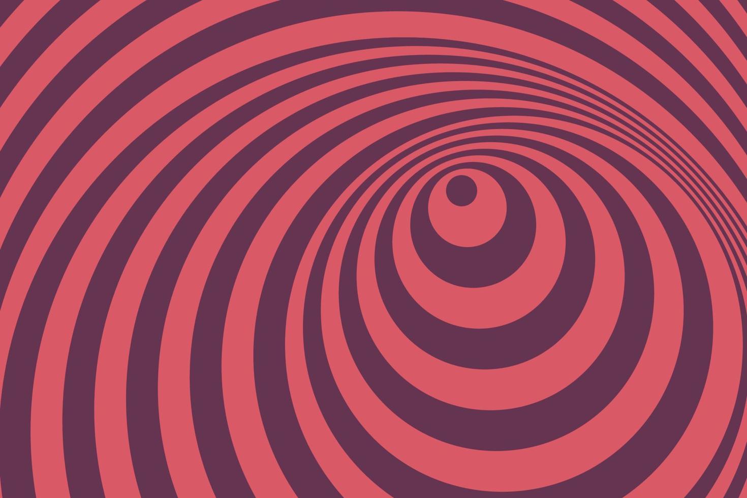 concepto de espiral de hipnosis, inconsciente, caos, ilustración vectorial de percepción extrasensorial. fondo de rayas de ilusión óptica de color. diseño de patrón descendente rojo vector