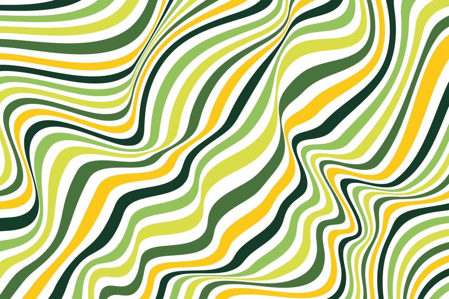 Elegante fondo vectorial de rayas onduladas verdes y olivas. textura de onda ondulada abstracta de moda. ilustración de diseño de patrón de líneas fluidas suaves vector