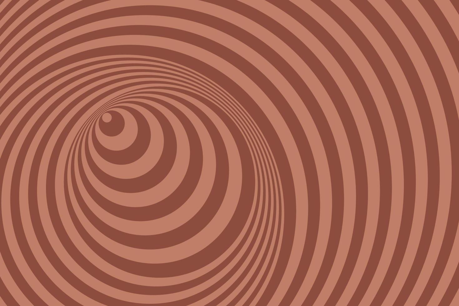 Psychedelic optical illusion. Hypnotic surreal abstract brown background. Retro flat illustration vector