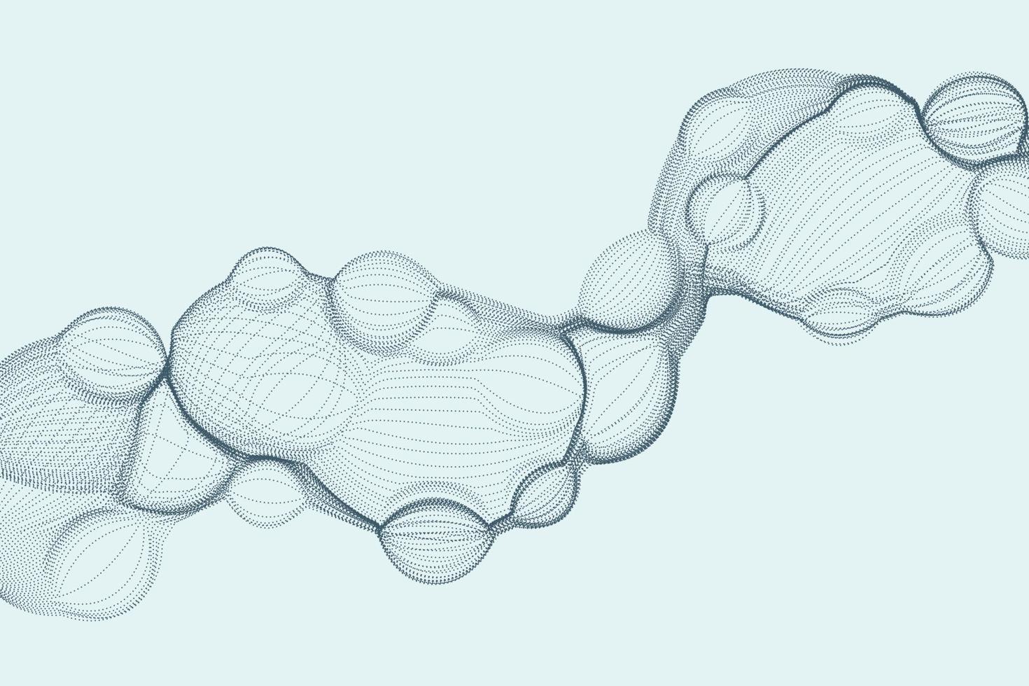 Stylish bubble particles vector background in technology and futuristic style