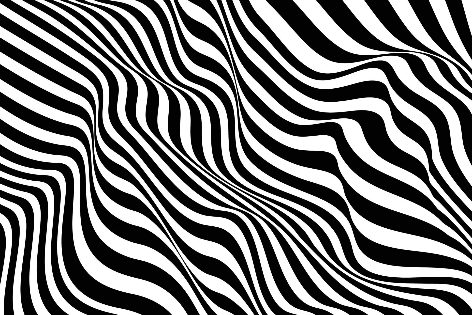 Black and white wavy stripes vector background. Trendy abstract wave ...