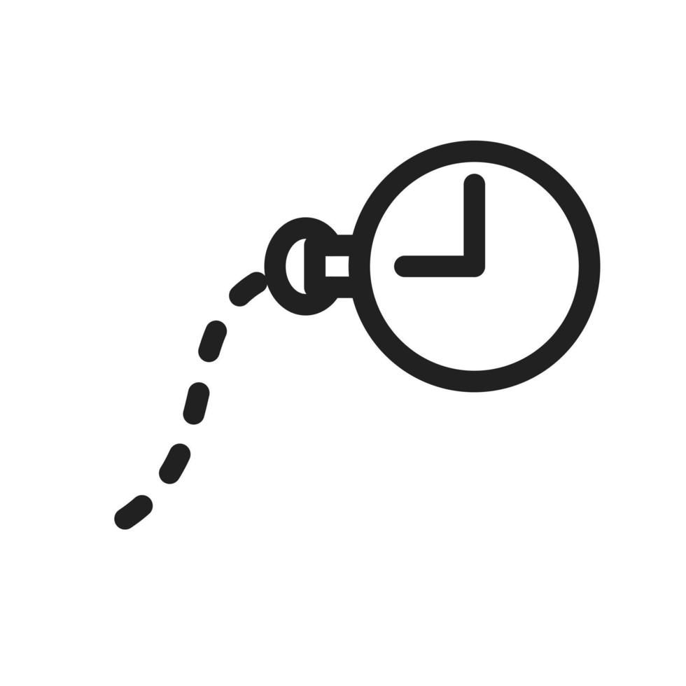 icono de línea de reloj de bolsillo vector