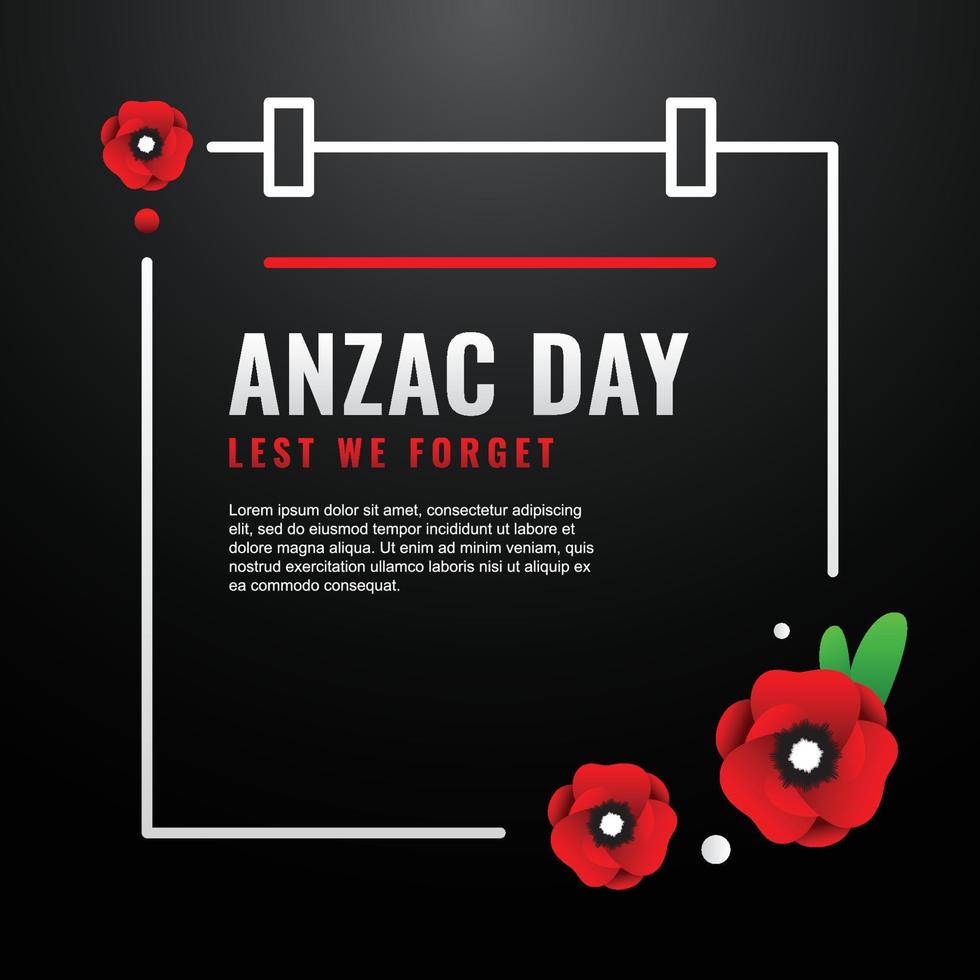 fondo de diseño del día de anzac para el momento conmemorativo vector