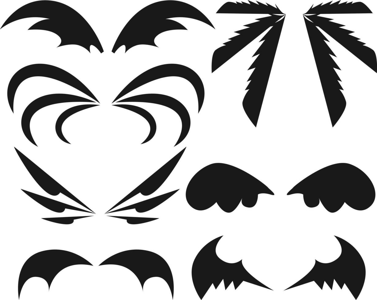 vector illustration of a set of wings with black color