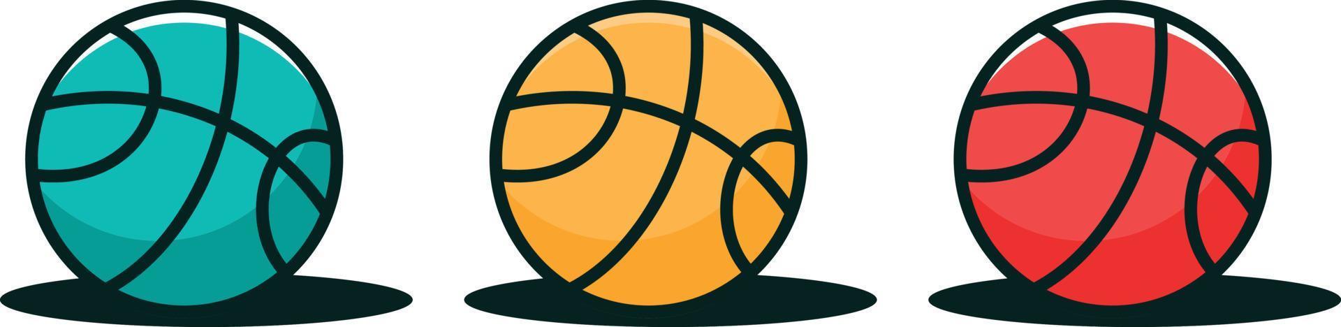 ilustración vectorial de baloncesto con varios colores.icono deportivo vector