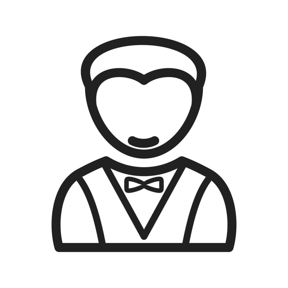 Man as Waiter Line Icon vector