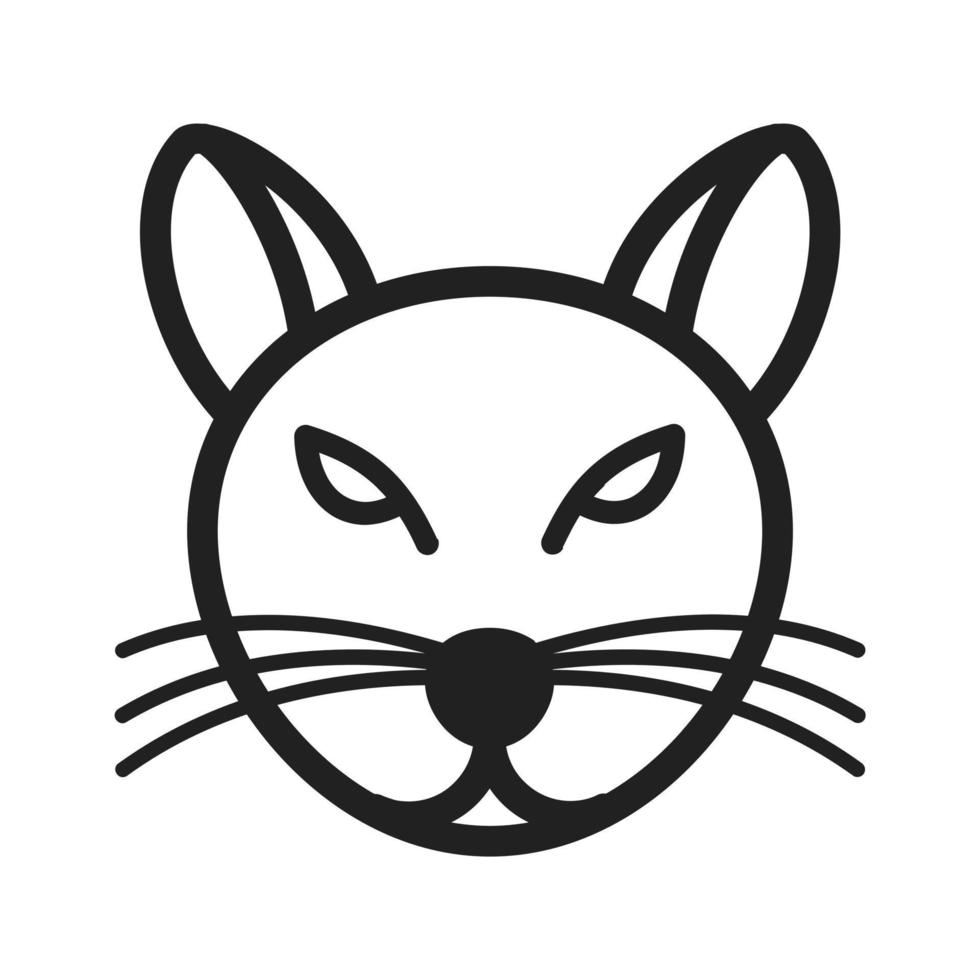 Cat Face Line Icon vector