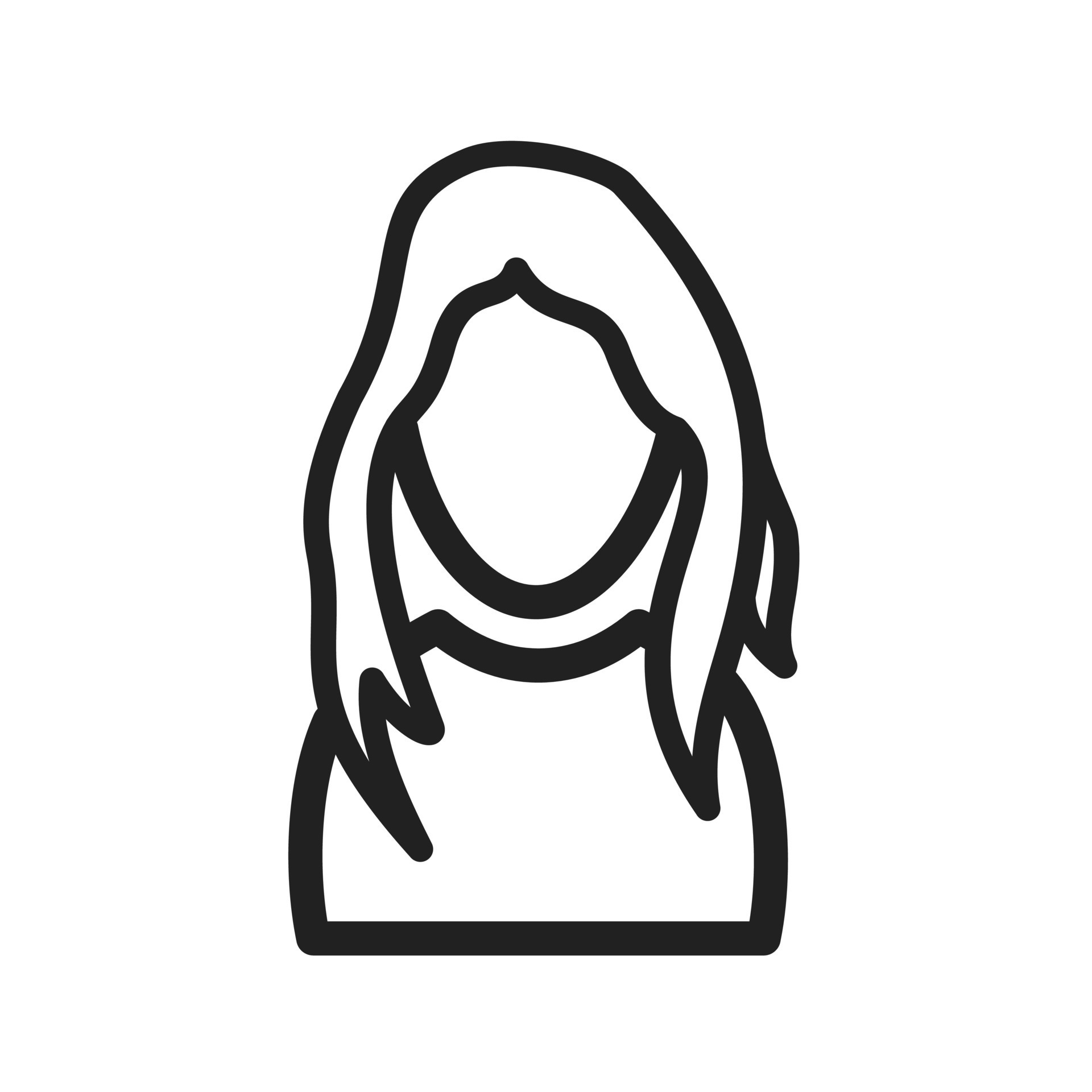 Girl with Long Hair Line Icon 7546493 Vector Art at Vecteezy