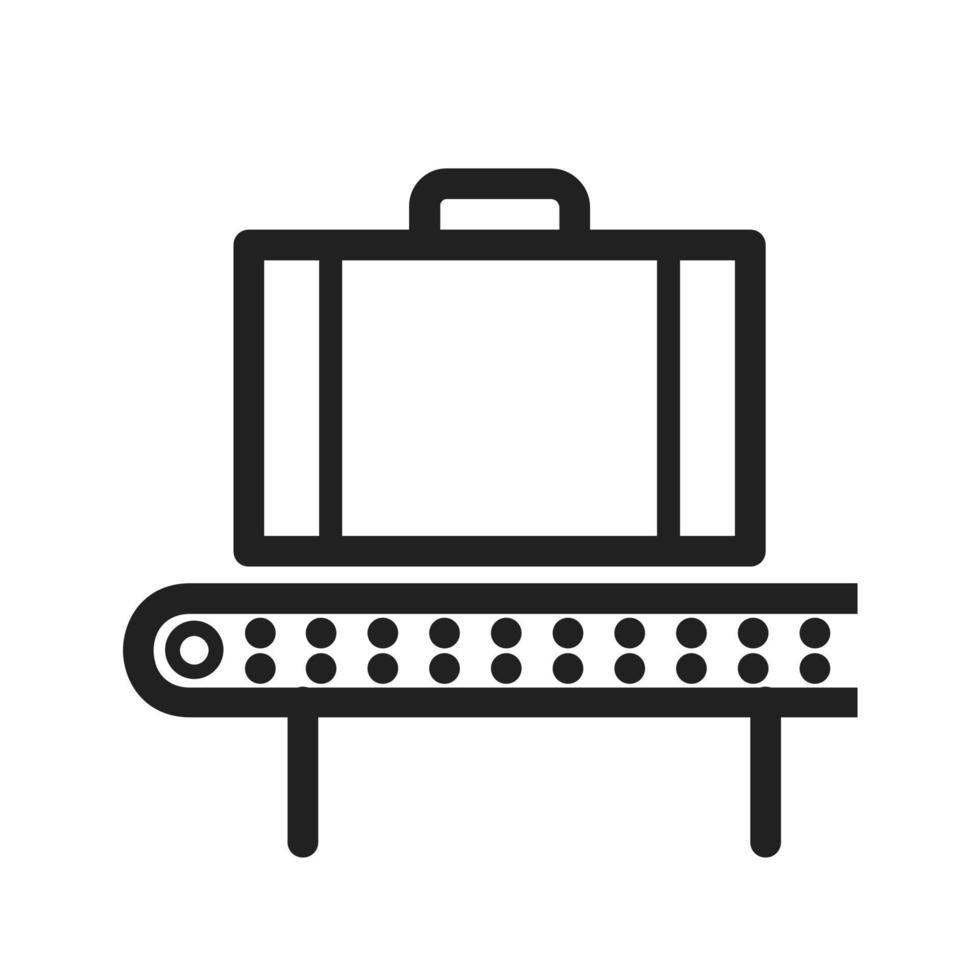 Checking Bag Line Icon vector