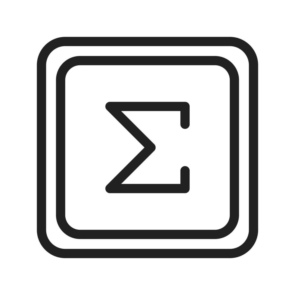 Summation Symbol Line Icon vector