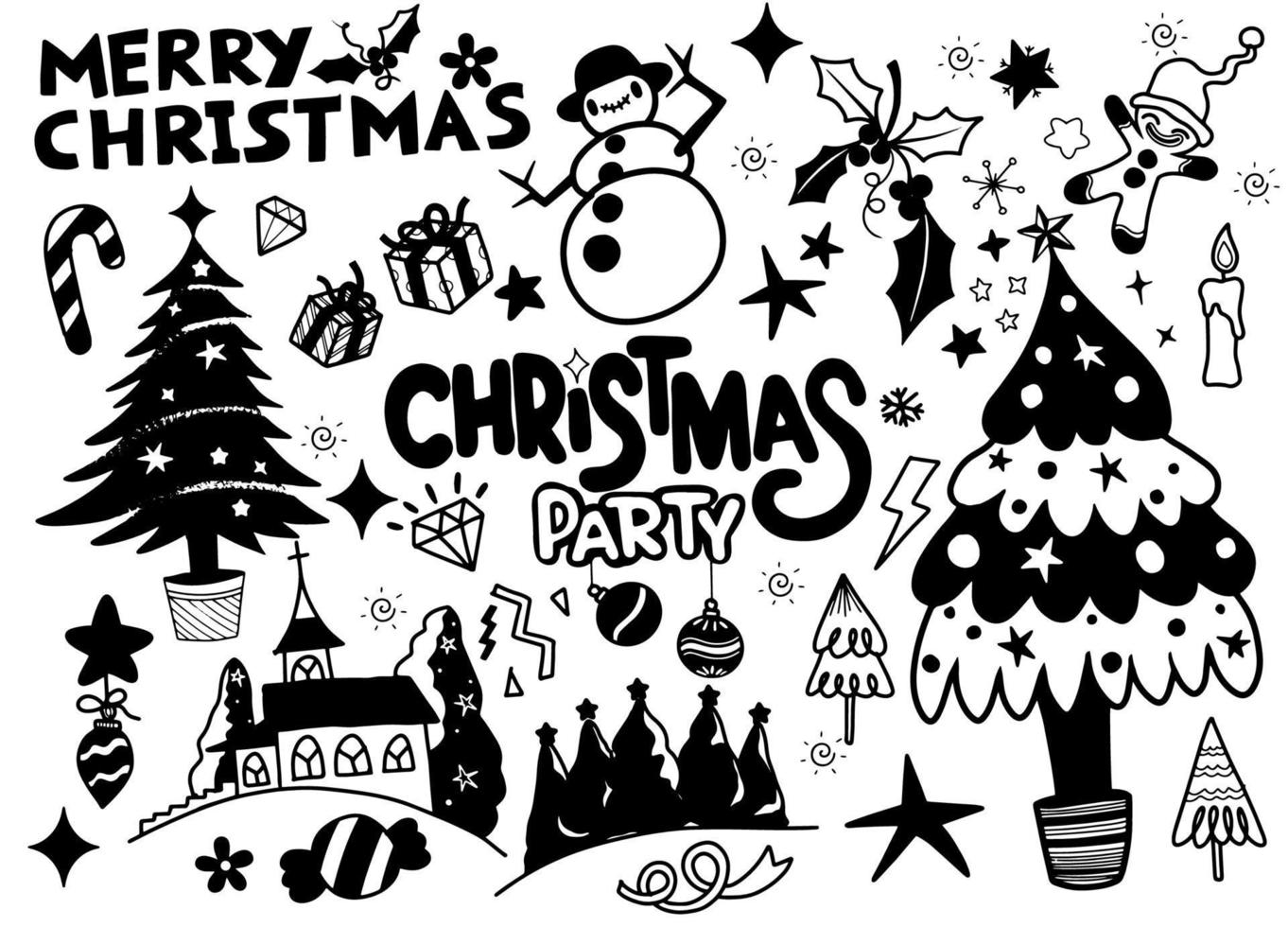 Festive christmas clipart elements collection vector