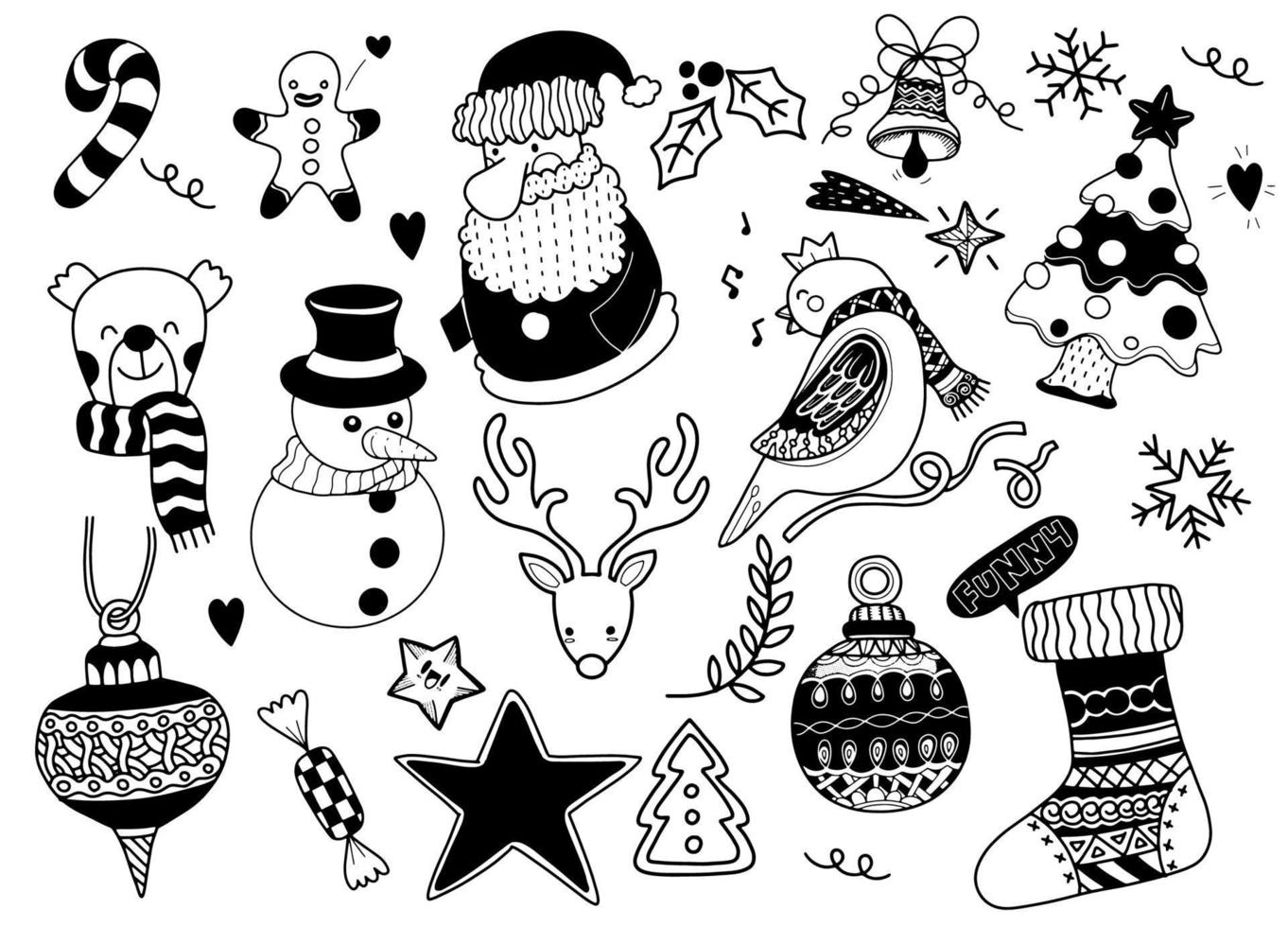 Festive christmas clipart elements collection vector