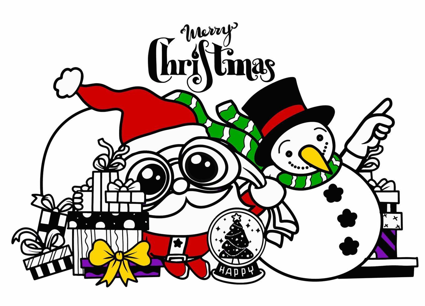Hand drawn Christmas element collection ,Festive New Year  clipa vector