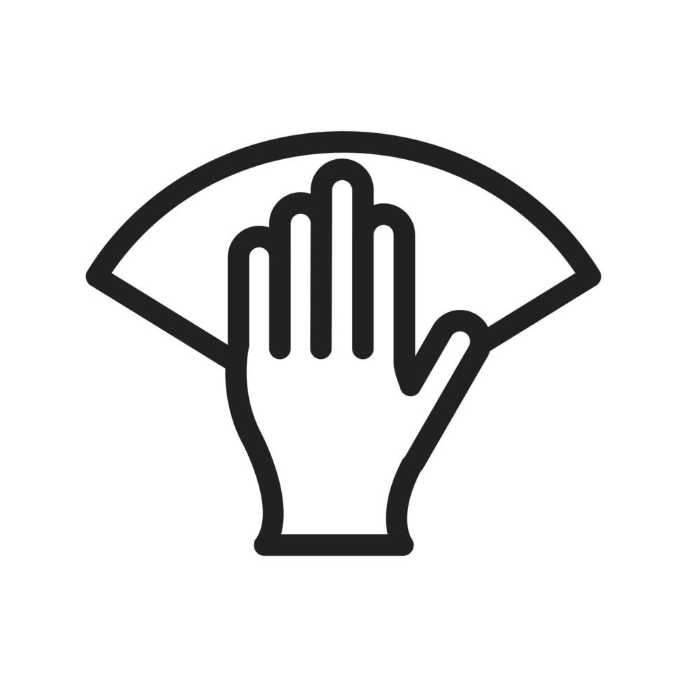 Wipe with Hand Line Icon vector