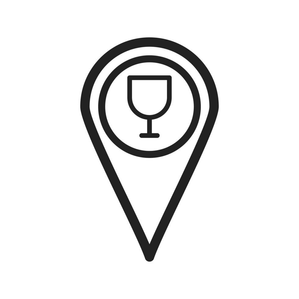 Bar Location Line Icon vector
