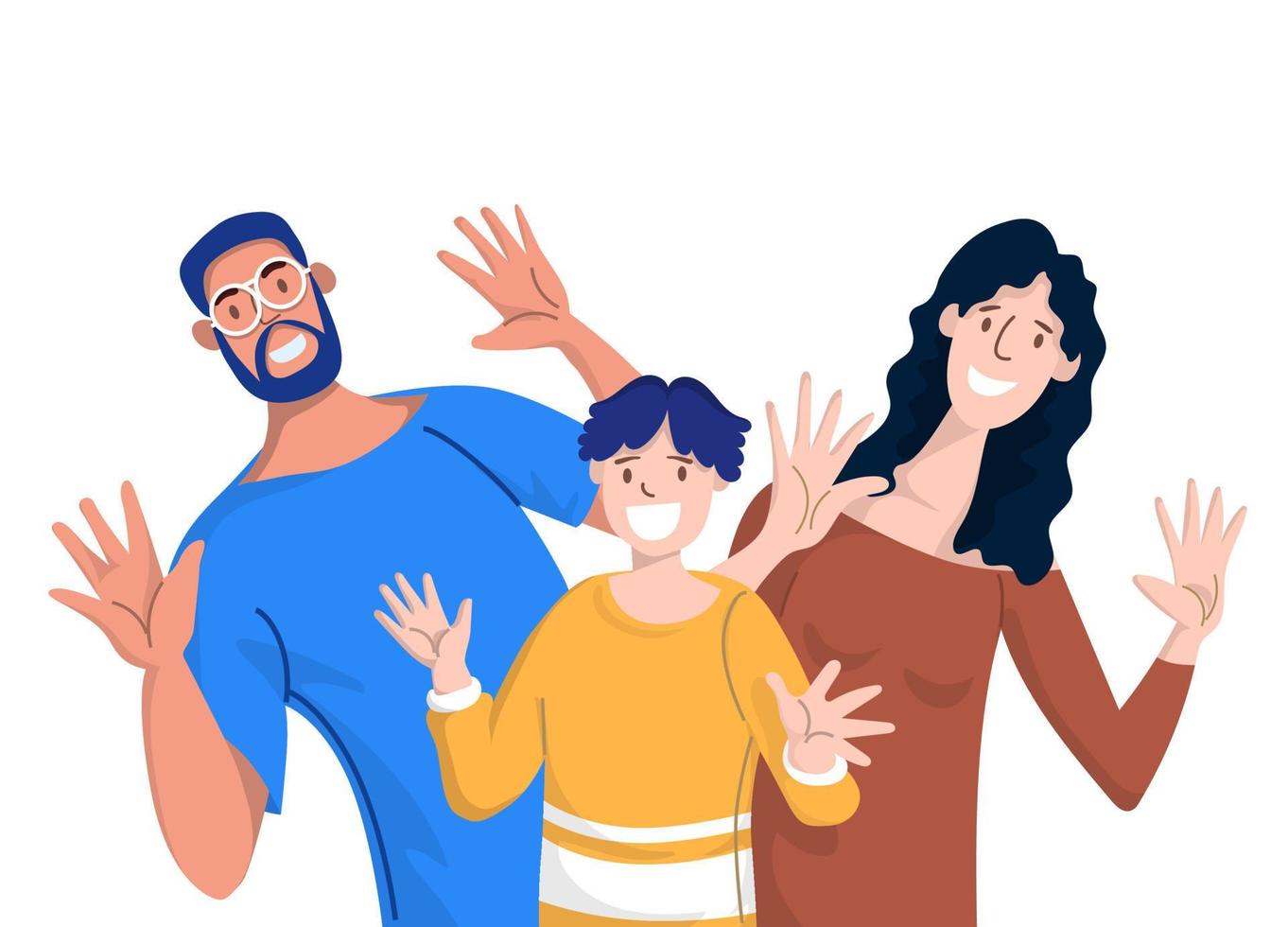 Happy family. Father, mother and children . Vector illustration