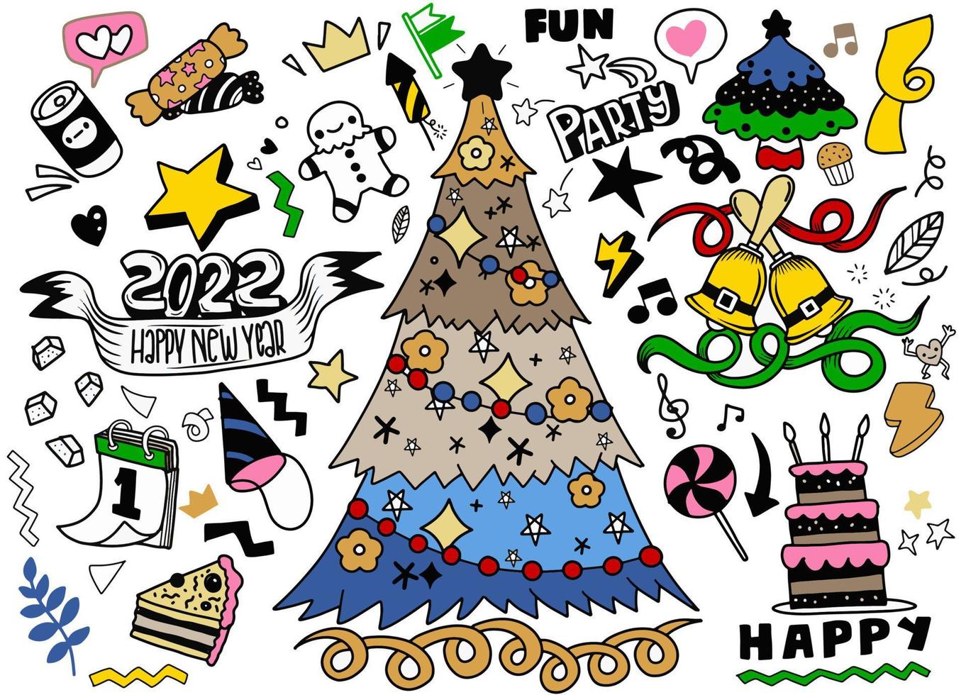 Hand drawn Christmas element collection ,Festive New Year  clipa vector